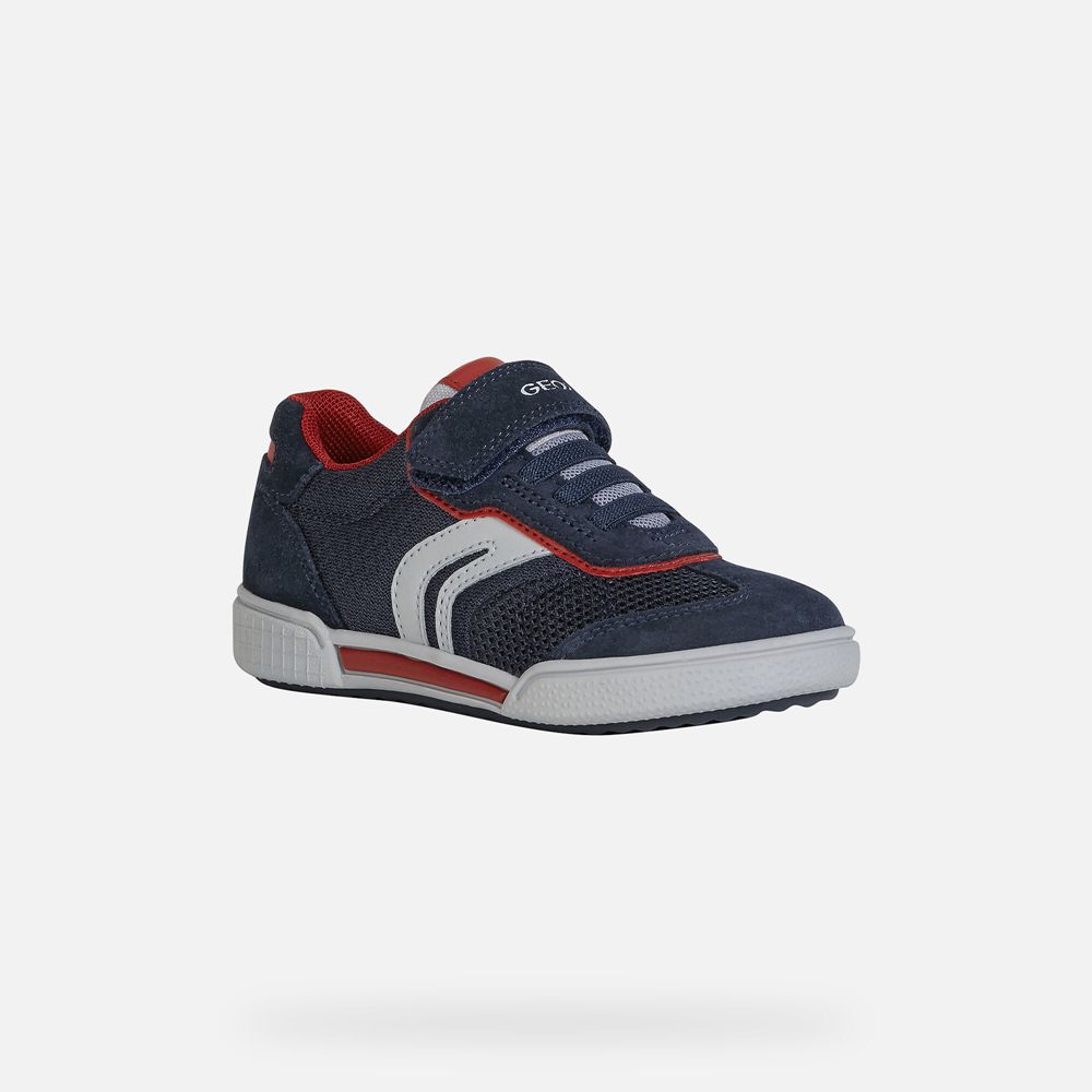 Geox Sneakers Navy/Red Poseido - Geox Boys Shoes - HYETAQ128